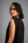Buy_Deepika Arora_Black Roma Round Neck Sleeveless Ruffled Hem Mini Dress 