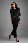 Shop_Deepika Arora_Black Roma Round Neck Shimmer Top And Tailored Pant Set _Online_at_Aza_Fashions