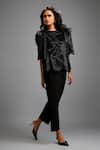 Buy_Deepika Arora_Black Roma Round Neck Sequin Designer Top _at_Aza_Fashions