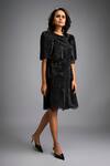 Shop_Deepika Arora_Black Roma Round Neck Designer Dress With Puff Sleeves _Online_at_Aza_Fashions