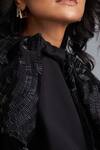 Buy_Deepika Arora_Black Roma Round Neck A-line Dress With Shimmer Details _Online_at_Aza_Fashions