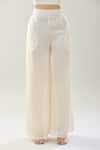Shop_Samyukta Singhania_White Satin, Lace Round , Open Jacket And Pant Set _Online_at_Aza_Fashions