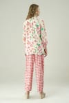 Shop_Surabhi Arya_Ivory Muslin Round Neck Floral Top And Pant Set _at_Aza_Fashions
