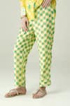 Shop_Surabhi Arya_Yellow Muslin Collared Floral Print Shirt And Pant Set _Online_at_Aza_Fashions