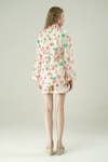 Shop_Surabhi Arya_Ivory Muslin Collared Floral Print Top And Shorts Set _at_Aza_Fashions