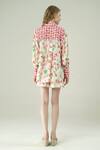 Shop_Surabhi Arya_Ivory Muslin Collared Floral Print Top And Shorts Set _at_Aza_Fashions