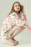Surabhi Arya_Ivory Muslin Collared Floral Print Top And Shorts Set _at_Aza_Fashions