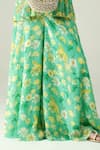 Buy_Surabhi Arya_Green Crepe Embroidery V-neck Floral Hand Kurta Sharara Set 