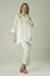 Buy_Surabhi Arya_Ivory Silk Embroidery Collared Patch Work Shirt Set _Online_at_Aza_Fashions