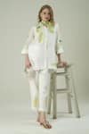 Buy_Surabhi Arya_Ivory Silk Embroidery Collared Patch Work Shirt Set _at_Aza_Fashions