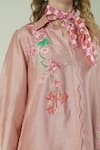 Buy_Surabhi Arya_Pink Silk Embroidery Mandarin Collar Onion Shirt Set _Online_at_Aza_Fashions