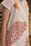 Ankur J_White Cotton Embroidery Collared Crochet Overlay Dress _at_Aza_Fashions