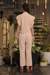 Shop_Ankur J_Pink Open Neck Designer Crochet Top And Pant Set _at_Aza_Fashions
