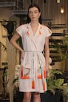 Shop_Ankur J_Off White Collared Crochet Overlay Dress _Online_at_Aza_Fashions