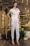 Shop_Ankur J_Multi Color Modal, Satin Collared Shirt And Joggers Set _Online_at_Aza_Fashions