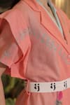 Buy_Ankur J_Pink Cotton V-neck Designer Overlay Dress With Belt 