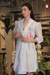 Buy_Ankur J_Blue Cotton Collared Designer Crochet Overlay Dress _Online_at_Aza_Fashions