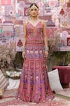 Buy_Ankur J_Purple Silk, Organza, Oxford Embroidery, Sequins Designer Dola Lehenga Set _Online_at_Aza_Fashions