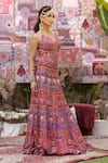 Shop_Ankur J_Purple Silk, Organza, Oxford Embroidery, Sequins Designer Dola Lehenga Set _Online_at_Aza_Fashions