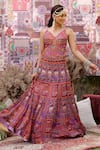 Buy_Ankur J_Purple Silk, Organza, Oxford Embroidery, Sequins Designer Dola Lehenga Set _at_Aza_Fashions