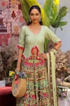 Buy_Ankur J_Green Silk Sequins, Embroidery V-neck Designer Dola Lehenga Set _Online_at_Aza_Fashions