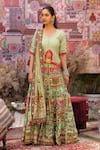 Buy_Ankur J_Green Silk Sequins, Embroidery V-neck Designer Dola Lehenga Set 