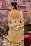 Ankur J_Yellow Georgette Embroidery V-neck Designer Anarkali Set _Online_at_Aza_Fashions