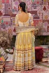 Shop_Ankur J_Yellow Georgette Embroidery V-neck Designer Anarkali Set _at_Aza_Fashions