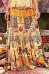 Buy_Ankur J_Yellow Silk Tassels, Beads Round Neck Designer Lehenga And Blouse Set _Online_at_Aza_Fashions