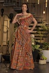 Buy_Ankur J_Multi Color Silk Beads, Sequins Off-shoulder Dola Designer Kaftan And Pant Set _at_Aza_Fashions