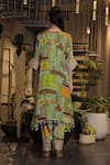 Shop_Ankur J_Multi Color Silk Tassels, Embroidery V-neck Designer Kaftan And Pant Set _at_Aza_Fashions