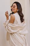 Buy_House Of Fett_Ivory Linen V-neck Chiba Co-ord Set _Online_at_Aza_Fashions