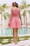 House Of Fett_Pink Cotton Collared Crimson Crush Dress And Jacket Set _Online_at_Aza_Fashions