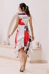 Shop_House Of Fett_White Viscose, Cotton V-neck Daily Wrap Asymmetric Dress _at_Aza_Fashions