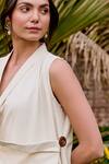 Buy_House Of Fett_Ivory Cotton V-neck Fes Co-ord Set _Online_at_Aza_Fashions