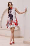 Buy_House Of Fett_White Viscose, Cotton Halter Neck Headliner Dress _at_Aza_Fashions