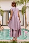 Shop_House Of Fett_Purple Cotton, Polyester Round Neck Light Asymmetric Co-ord Set _at_Aza_Fashions