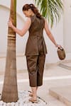 Shop_House Of Fett_Green Cotton V-neck Ivy Sorrento Jumpsuit _at_Aza_Fashions
