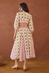 Shop_Taro_Multi Color Cotton Scoop Neck Gardenia Gingham Dress _at_Aza_Fashions