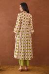 Shop_Taro_Multi Color Cotton Embroidery Round Neck Rosewood Plaid Kurta Set _at_Aza_Fashions