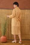 Shop_Taro_Orange Cotton Collared Golden Hour Gingham Shirt Dress _at_Aza_Fashions