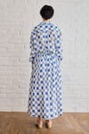 Shop_Taro_Multi Color Cotton Block Printed Blue Pixel Skirt _at_Aza_Fashions