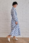 Buy_Taro_Multi Color Cotton Block Printed Blue Pixel Skirt _Online_at_Aza_Fashions