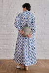Shop_Taro_Multi Color Cotton Block Printed Blue Pixel Skirt 