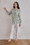 Buy_Taro_Multi Color Cotton Collared Block Printed Multicolour Shirt _at_Aza_Fashions