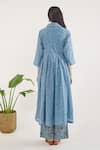 Shop_Taro_Blue Cotton Collared Confetti Dot Print Co-ord Set _at_Aza_Fashions