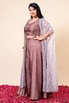 Buy_Mamicha_Crepe Floral Cape Set With Flared Pant _Online