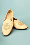 Buy_Arihant Rai Sinha_Beige Embroidered Mojaris _at_Aza_Fashions