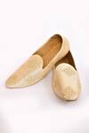 Buy_Arihant Rai Sinha_Beige Embroidery Almond Toe Juttis _Online_at_Aza_Fashions