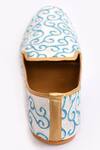 Arihant Rai Sinha_White Dori Embroidered Juttis _at_Aza_Fashions